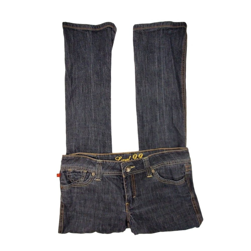 Level 99 Womens Jeans sz 30 straight mid rise dark wash denim pants